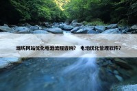 潍坊网站优化电池流程咨询？ 电池优化管理软件？