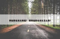 网站排名优化教程？ 新网站排名优化怎么做？