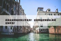 高级企业网站定制公司名称？ 企业网站定制建设,商城定制开发？