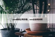 seo培训公司价格，seo企业培训班