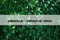 无锡网站优化推广（无锡网站优化推广招聘信息）