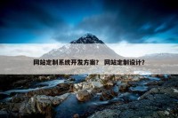 网站定制系统开发方案？ 网站定制设计？