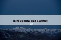 栾川定制网站建设（栾川县装饰公司）