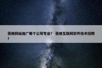 张掖网站推广哪个公司专业？ 张掖互联网软件技术招聘？