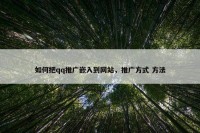 如何把qq推广嵌入到网站，推广方式 方法