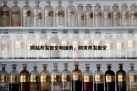 网站开发报价明细表，网页开发报价