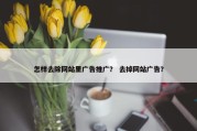 怎样去除网站里广告推广？ 去掉网站广告？