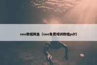 seo教程网盘（seo免费培训教程pdf）