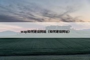 wap如何建设网站（如何建设网址）