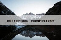 网站开发维护工资高吗，做网站维护大概工资多少
