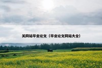 关网站毕业论文（毕业论文网站大全）