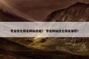 专业优化排名网站出租？ 专业网站优化排名推荐？