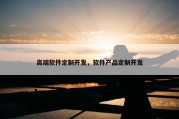 高端软件定制开发，软件产品定制开发