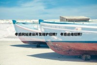 孝感网站建设开发维护招聘？ 孝感运维招聘？