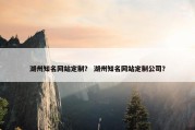 湖州知名网站定制？ 湖州知名网站定制公司？