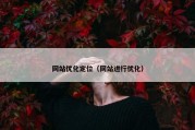 网站优化定位（网站进行优化）