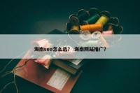 海南seo怎么选？ 海南网站推广？