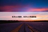 长沙seo搜索，长沙seo快速排名
