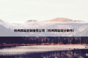 杭州网站定制推荐公司（杭州网站设计制作）