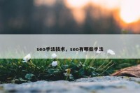 seo手法技术，seo有哪些手法
