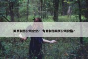 网页制作公司企业？ 专业制作网页公司价格？
