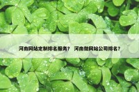 河南网站定制排名服务？ 河南做网站公司排名？