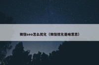 微信seo怎么优化（微信优化是啥意思）