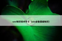 seo知识技术学习（seo必备基础知识）