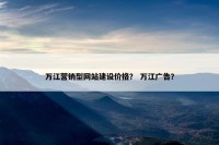 万江营销型网站建设价格？ 万江广告？
