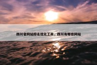 四川省网站排名优化工具，四川有哪些网站
