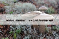 如何在网上做网站推广，如何在网上做网站推广赚钱