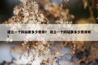 建立一个网站要多少费用？ 建立一个网站要多少费用呢？
