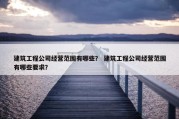 建筑工程公司经营范围有哪些？ 建筑工程公司经营范围有哪些要求？