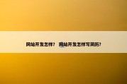 网站开发怎样？ 网站开发怎样写简历？