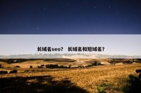 长域名seo？ 长域名和短域名？