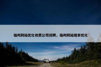 福州网站优化收费公司招聘，福州网站搜索优化