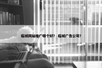 临城网站推广哪个好？ 临城广告公司？