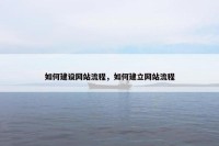 如何建设网站流程，如何建立网站流程