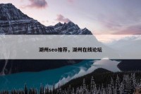 湖州seo推荐，湖州在线论坛