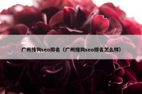广州搜狗seo排名（广州搜狗seo排名怎么样）