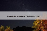 泉州网站推广排名哪里有（泉州seo推广公司）