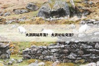 大沥网站开发？ 大沥论坛交流？