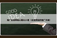 推广企业网站心细火23星（企业网站的推广方案）