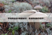 简易网站设计模板制作？ 简易网站制作软件？