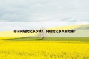 弥河网站优化多少钱？ 网站优化多久有效果？