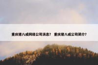 重庆猪八戒网络公司消息？ 重庆猪八戒公司简介？