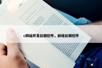 c网站开发日期控件，前端日期控件