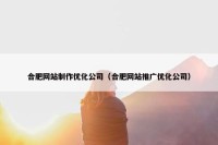 合肥网站制作优化公司（合肥网站推广优化公司）