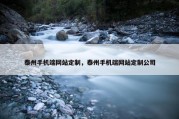 泰州手机端网站定制，泰州手机端网站定制公司