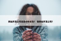 网站开发公司出路分析报告？ 做网站开发公司？